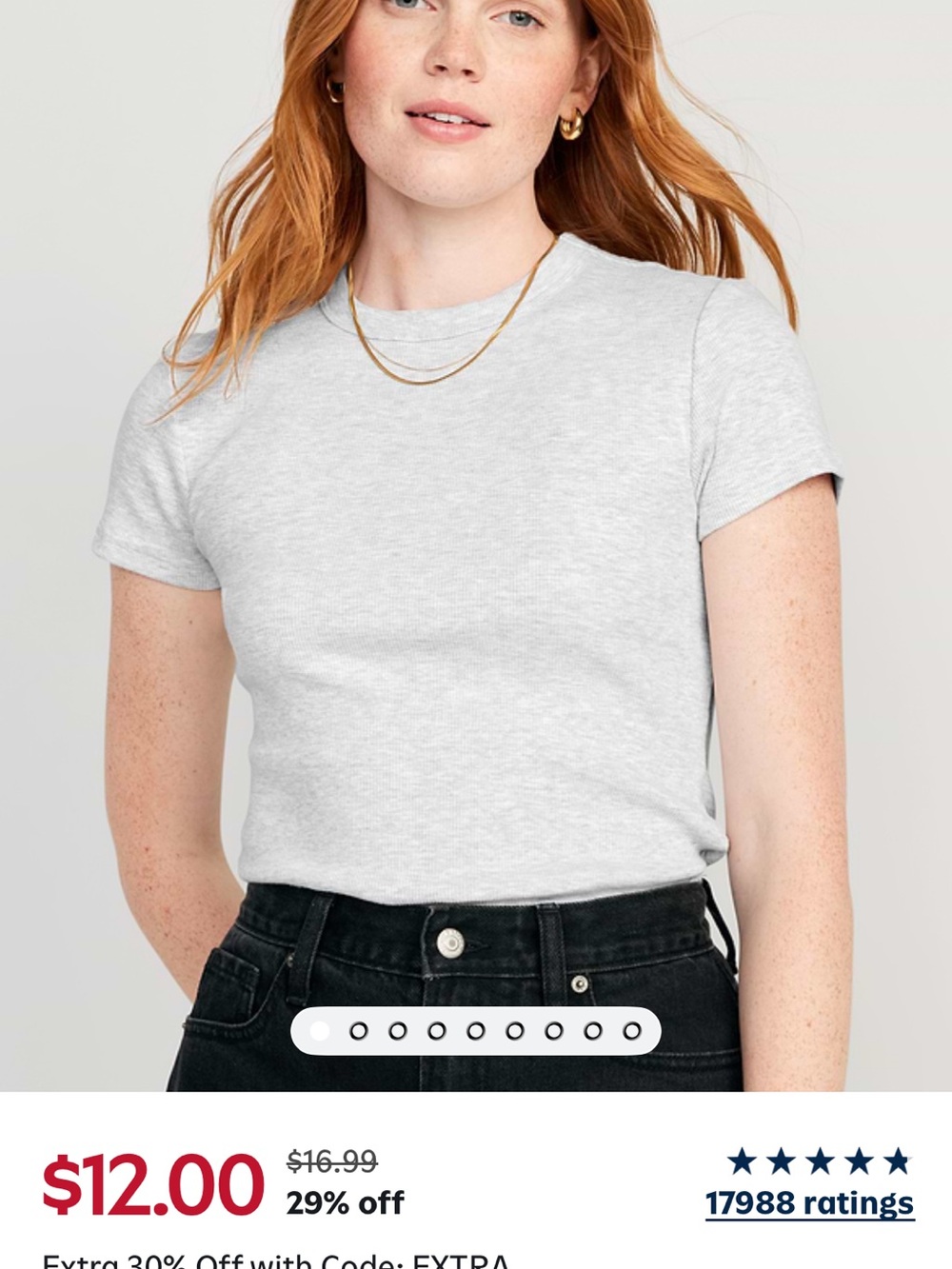 Old Navy Heather Light Gray Crewneck Short Sleeve Tee
